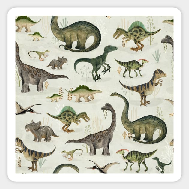 Dinosaurs Sticker by katherinequinnillustration